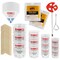 Pouring Masters Paint Mixing Cup Kit - 12 Plastic Paint Cups (3 of Each Size 12, 24, 44, 72 Ounce), Sticks, Strainers, Tack Cloths, Mixer Blade & Can Opener - Epoxy Resin Mixing Cups for Measuring
